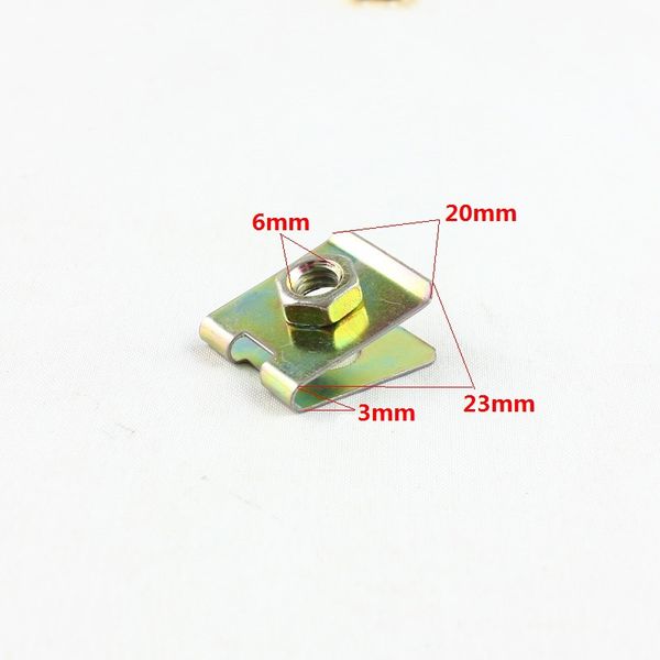 

auto m6 metal zinc yellow plated u type gasket nut clips clasp retainer