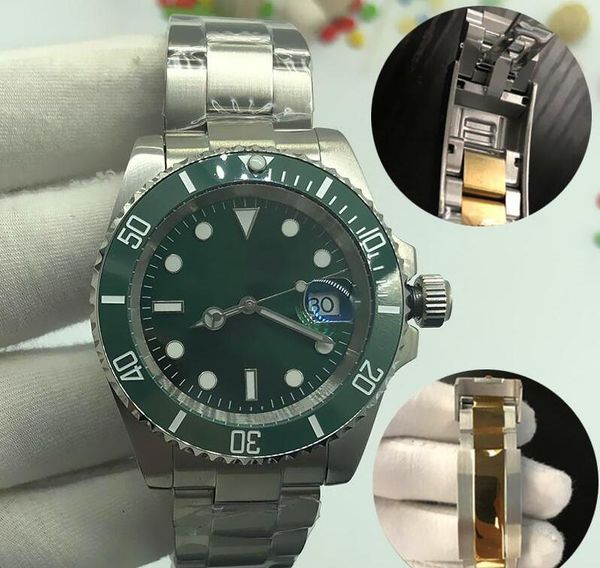 

luxury ceramic bezel mens watches mechanical stainless steel automatic movement green watch sports self-wind watches 5atm waterproof wristw, Slivery;brown