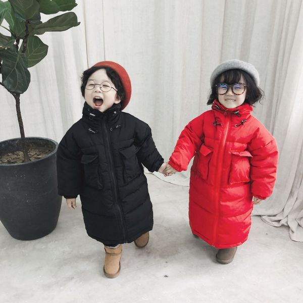 

children's winter long 90 white duck for boys and girls baby thickened warm warm down jacket down jacket, Blue;gray