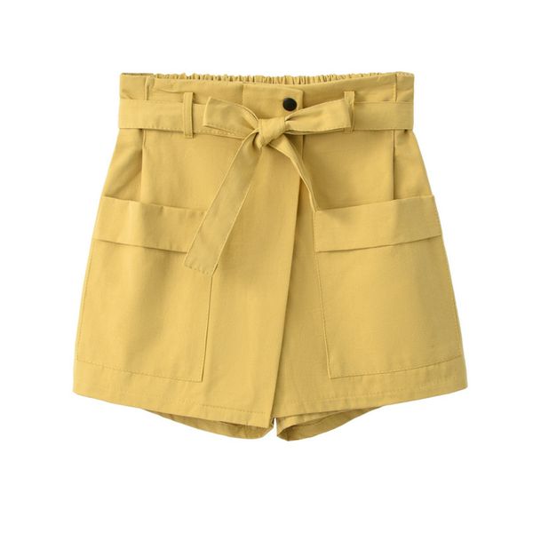 

2019 summer shorts women high waist stretch women white cotton shorts with belt vintage mini pantalones feminino, White;black
