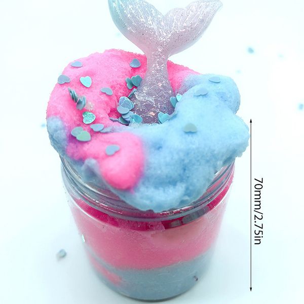 

3d mermaid jelly foam clay slime diy soft cotton slime ball kit no borax education craft toy antistress kids toys for children
