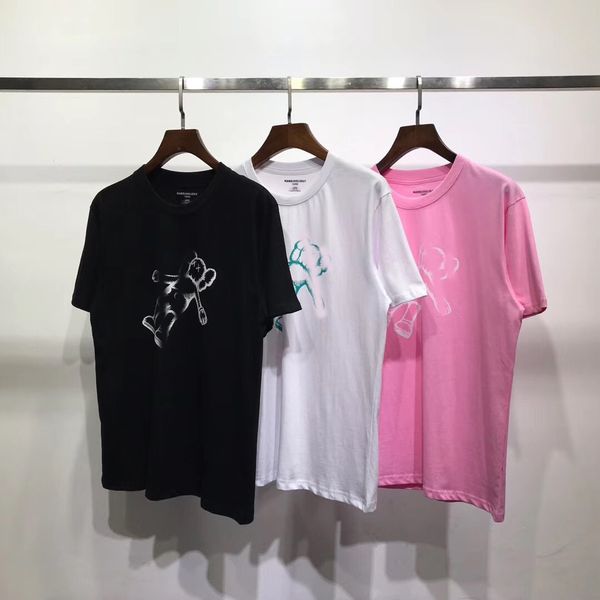 

selling 2019 summer paris cool men cute women's fashion t-shirt 100% cotton high-end shirt black and white powder m~xxl, White;black