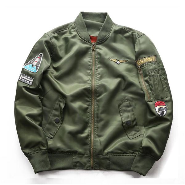 

2019 new autumn 6xl ma1 spring army green motorcycle ma-1 flight jacket pilot men bomber jacket, Black;brown