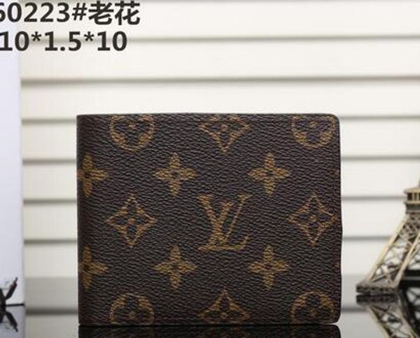 

2018 New Hot brand men short Wallet New classic fashion male patchwork purse with coin pocket card holder NO box A10