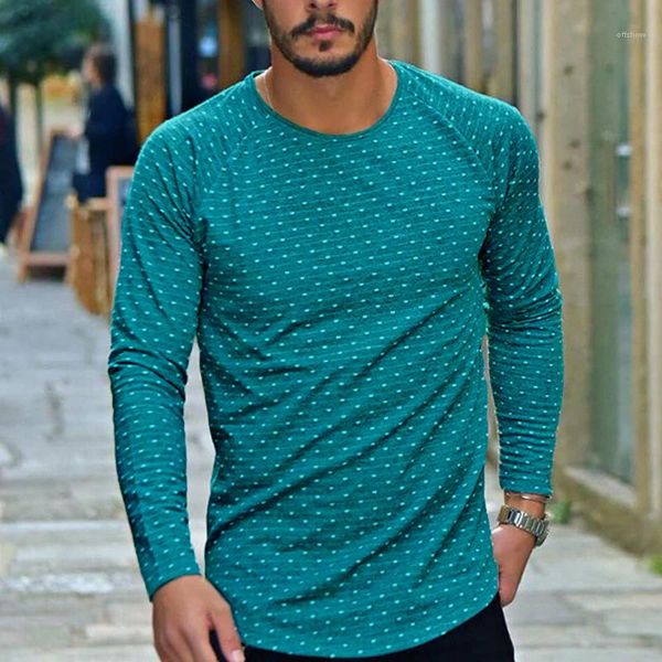 

casual crew neck с длинным рукавом тройники mens горячие продаж основные топы мужские polka dot печатные майки, White;black