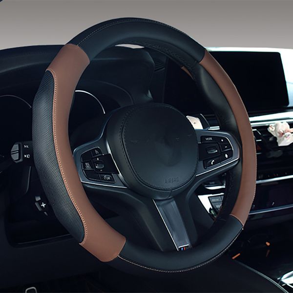 

auto car vehicle steering wheel cover case decoration protection fiber leather for women men 38cm size covers for steering wheel