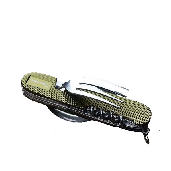 

portable folding camping tool stainless steel outdoor tableware folding tableware set picnic spoon fork travel kit