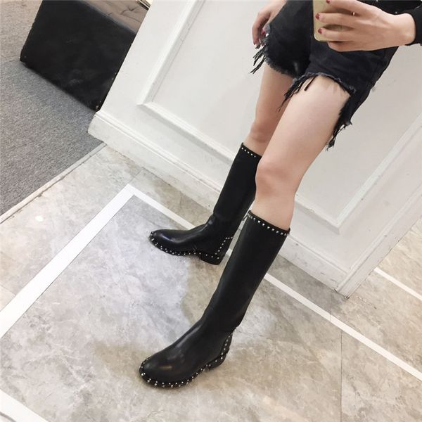 

high top luxury качество женская обувь мода роскошные дизайнерские женские туфли superstars марка сапоги половина мартин сапоги ботинки плат, Black