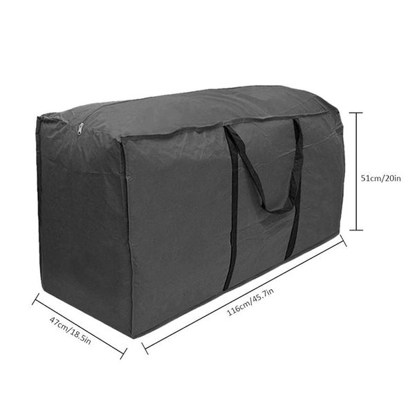 

multi-function garden furniture storage bag cushions upholstered seat protective cover large capacity storage bags big black bag