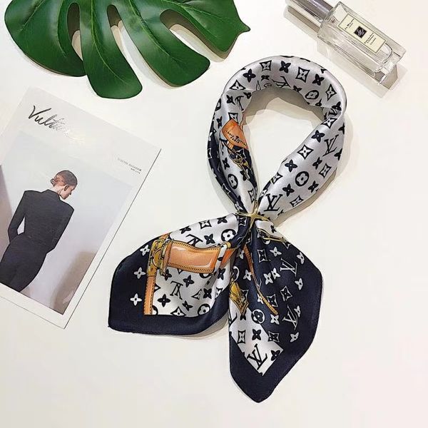 

Дизайнер небольшой квадратный атласный шарф голова шейный платок Foulard Femme бандана элегантный женский галстук для волос обернуть платок Sjaal