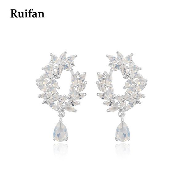 

clearance sale teardrop white cubic zircon 925 sterling silver drop earrings for women korean earrnings yea046, Golden;silver