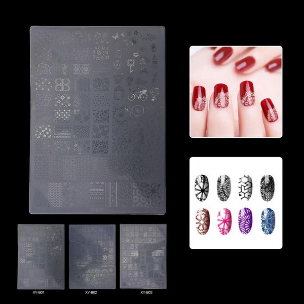 

nail art template stencil manicure stamping polish image plastic print plate nail art stencil polish print plate, White