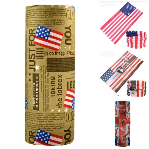 

10pcs magic turban national flag style variety mountaineering dust mask outdoor riding quick dry ice silk magic turban, Black