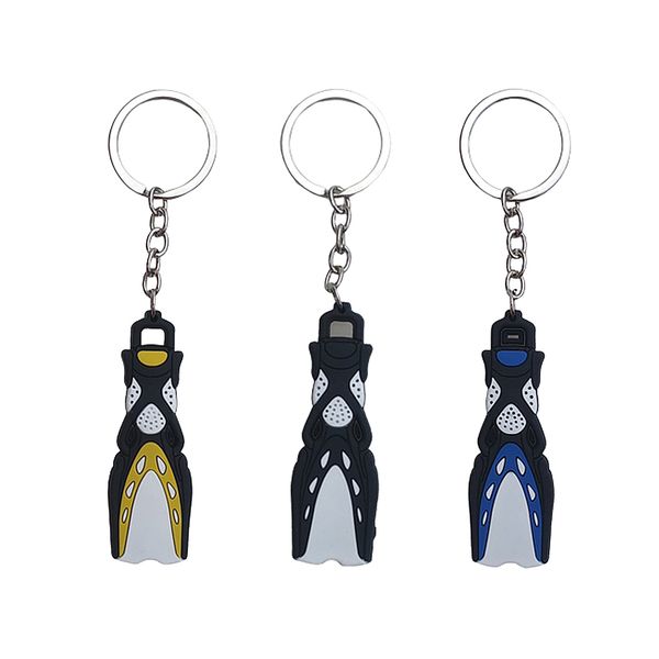 

lots 3 scuba flipper key chain keyring for kayak car keys wallet pendant