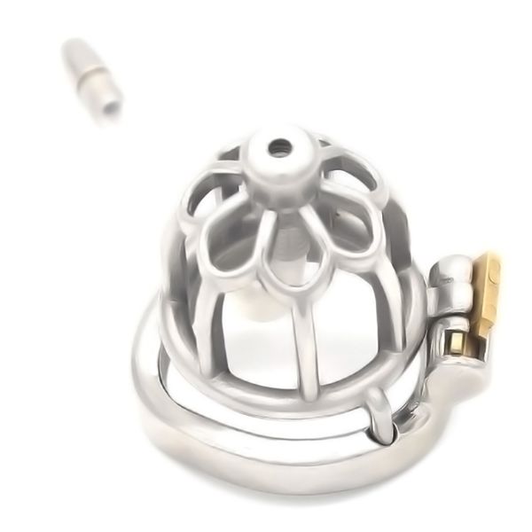 

choice stainless steel chastity lock male adults blossom g7-251e bird cage 40/45/50mm to plum for cockrings male emiiq