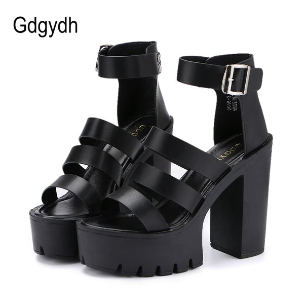 

2019 new summer shoes women white open toe button belt thick heel wedges platform shoes fashionable casual sandals female t200226, Black