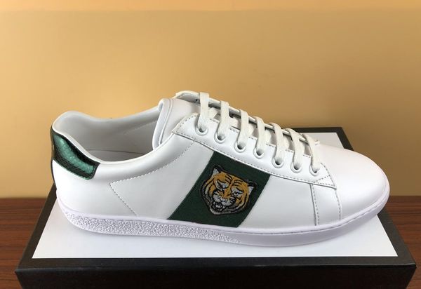 

new designer shoes green stripe with bee snaker embroidery casual ace shoes designer sneakers with orinigal box size 35-46