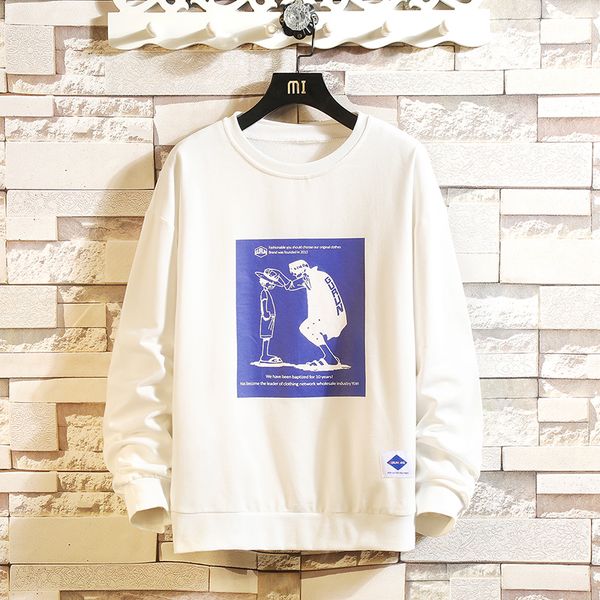 

dropshipping autumn sport ins baggy cotton sweatshirt 2019 men cartoon sweatshirt casual male pullover mens, Black