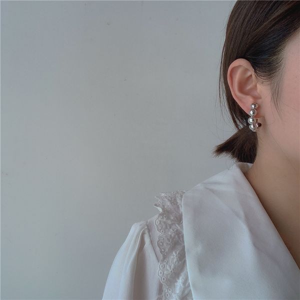 

new punk women earrings vintage metal rivet hoop earrings for women gothic jewelry 2020 gold circle earring femme brincos, Golden;silver
