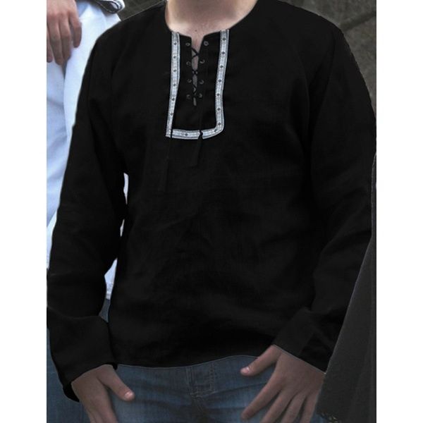 

heflashor cotton linen solid mens shirts long sleeve casual loose vacancy up male shirt blouse male camisa masculina, White;black