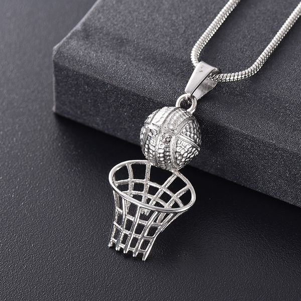 

h10522 silver stainless steel rose basketball cremation keepsake pendant for ashes urn small box memorial souvenir necklace jewelry