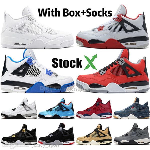 

2020 new bred white cement 4 4s what the cactus jack grey mens basketball shoes fiba denim blue unc laser volt men sports designer sneakers, White;red