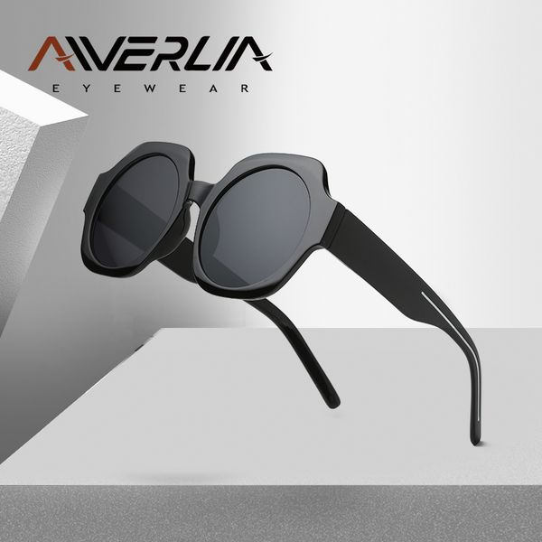 

aiverlia крупногабаритные солнцезащитные очки женщина vintage ретро солнцезащитные очки женский марка дизайнер gafas оттенок черный каркас s, White;black