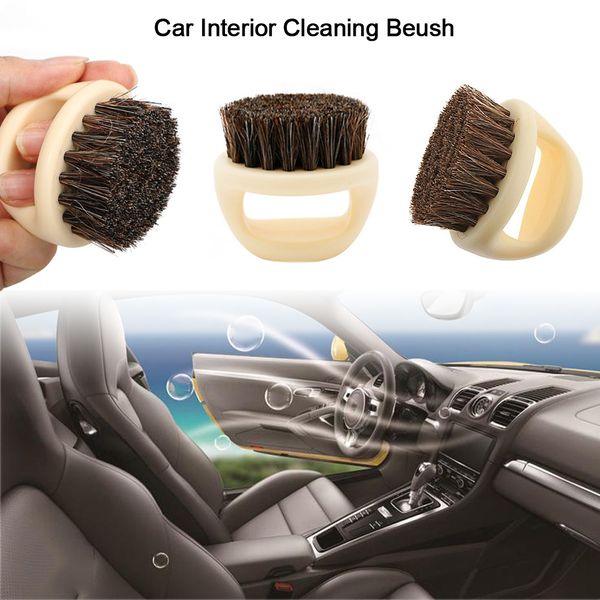 Car Detailing Brush Hard Hog Bristle Hair Auto Cleaning Tool For Interior Leather Seat Roof Panel Dashboard Car Accessories Car Detailing Supplies Car