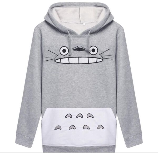 

cartoon print long sleeve hooded pullover sweatshirt women, Black