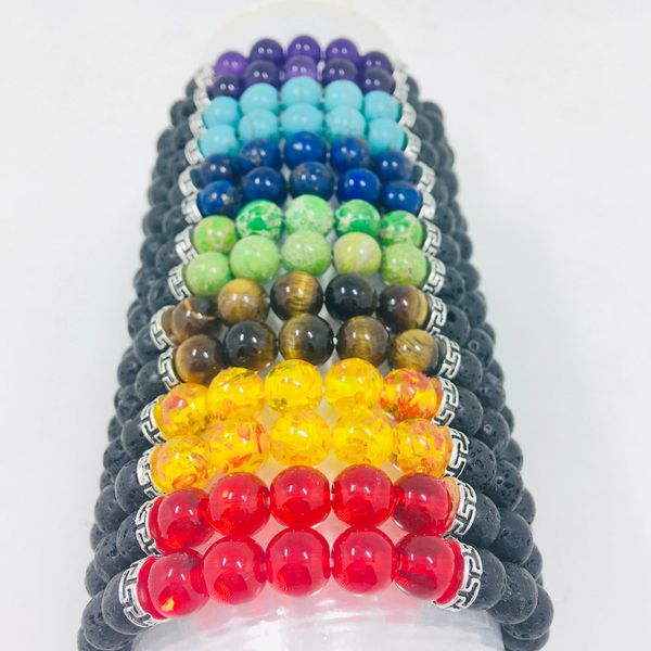 

gifts friendship bracelets lava rock volcano stone crystal bracelet gym outdoor travel beaded bracelets charm beads bracelets sister string, Black
