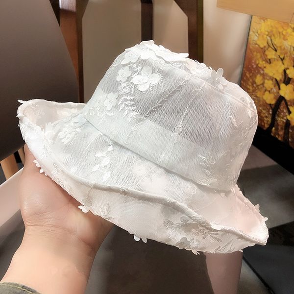 

lace mesh fisherman women all-match fashionable flower sweet hollow bucket bucket lace fisherman sun hat sun hat, Blue;gray