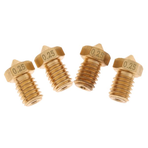 

4 pack 0.25mm 3d printer replace brass 1.75mm filaments extruder nozzle print head