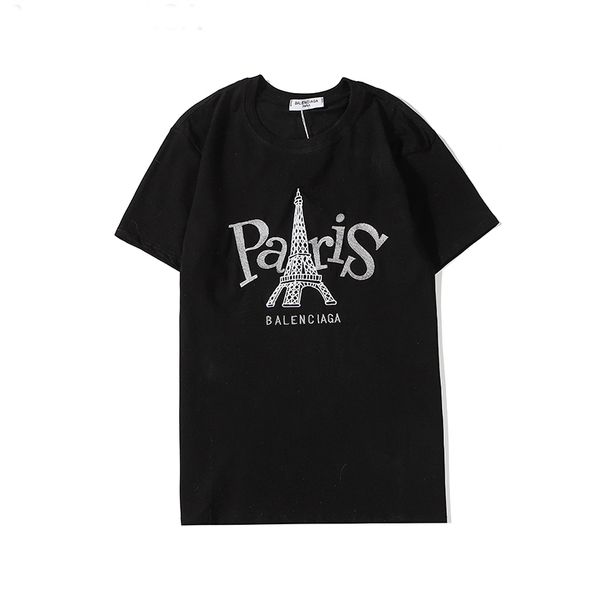 

fashion eiffel tower prtin t-shirts men luxury brand paris tshirt summer crew neck cotton tees men's designers clothing casual t-shirt, Black;brown
