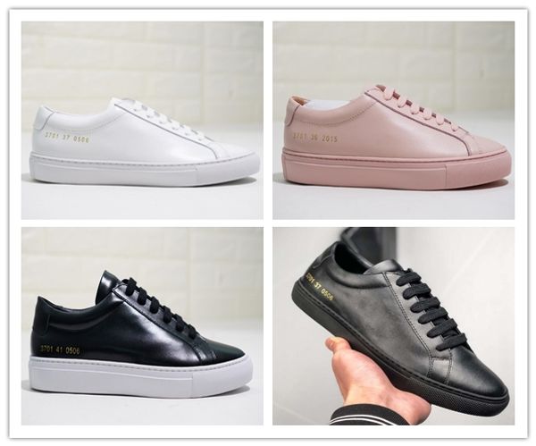 

Woman by common project achille by men women black white low hoe men women genuine leather ca ual hoe flat chau ure femme homme