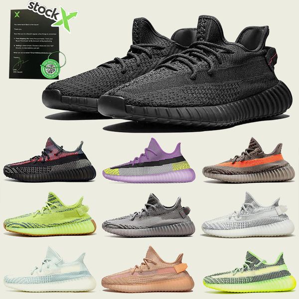

new brand v2 kanye west static black 3m men women running shoes glow synth antlia ellow zebra sime frozen blue tint trainers sneakers