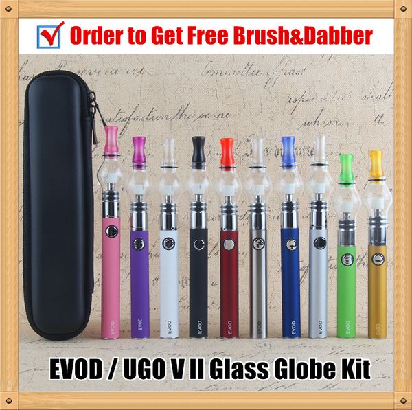 MOQ 5pcs Pyrex Glass Globe Dab Vape Pint Kit Evod травяной сухой трава восковой ручка электронная сигаретная пассажира.