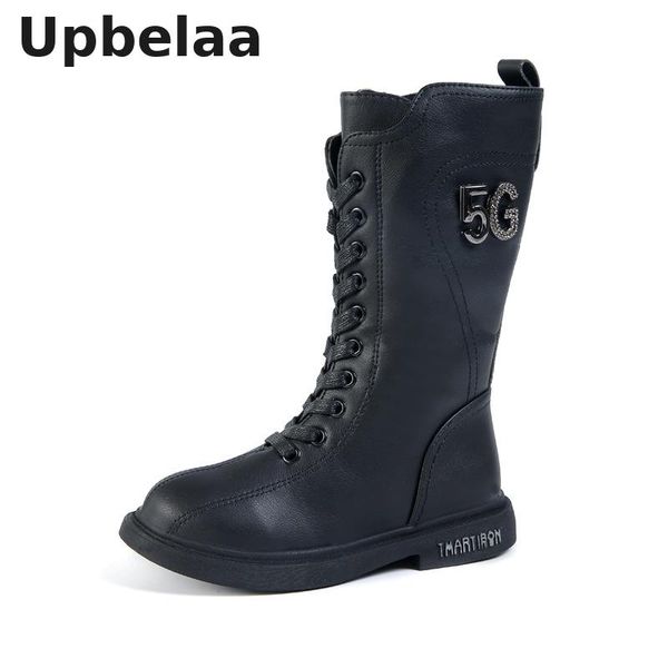 

зимние девушки boots для детей fur россия плюшевой кожи детей ботинок снежок способ тусовщица mid-теленок загрузки школы водонепроницаемой о, Black;grey