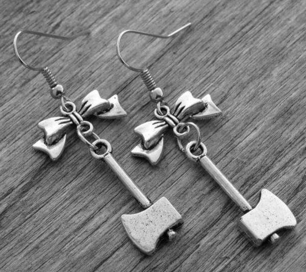 

цинковый сплав ancient silver bow ax charm мотаться серьги горячие моды diy творческое женщин ювелирных изделий конструктора серег лучший др