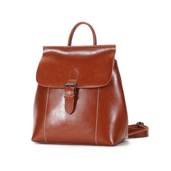 

vintage backpack women genuine leather shoulder bags lady school backpack for girls multifunction travel rucksack