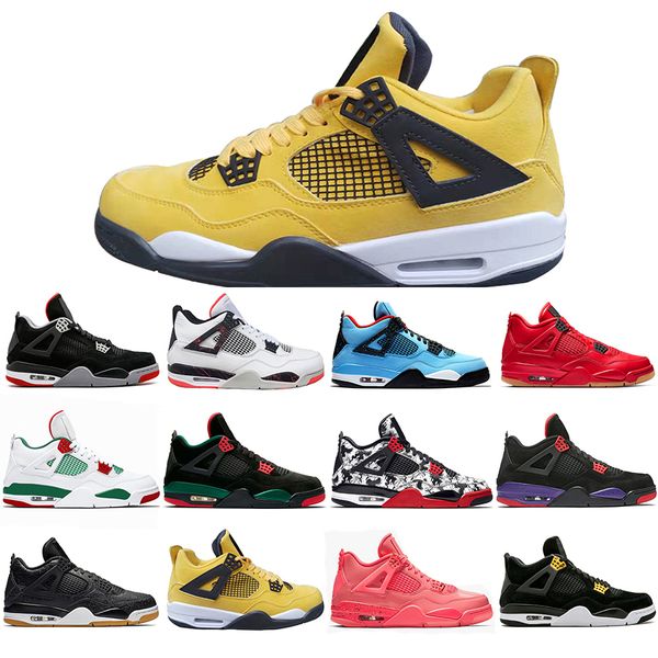 

High Quality Bred Tattoo 4 IV 4s Men Basketball Shoes Travis Pizzeria Singles Day Black cat mens trainers designer Sports Sneakers US 7-13