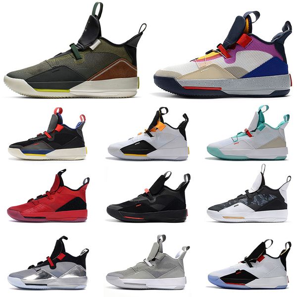 

xxxiii travis scott 33 visible utility jumpman 33s sneakers for mens basketball shoes dark grey metallic silver yellow cream men trainers, White;red