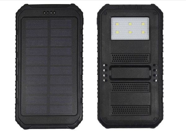 

6 светодиодные лампы 20000mAh Novel солнечной Power Bank Ультратонкий Highlight LED Solar Power Banks 2A Вых