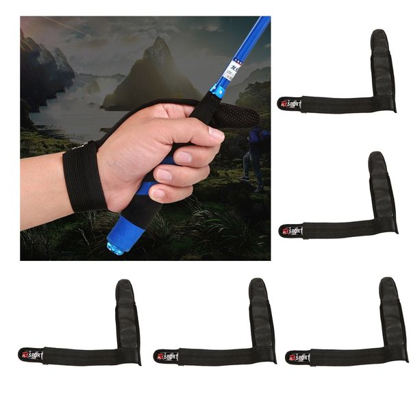 

5x fishing finger stall protector adjustable elastic single finger gloves, Black