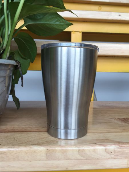 

двойной слой термос 12oz воды из нержавеющей стали кружек кривой автомобиля чашка с слайд- lidsportable питьевой колбой барабанного cupsa01