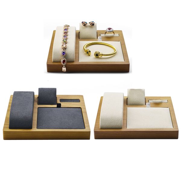 

дерево для украшений лотки, выдвижных ящиков ювелирных изделий организатор лотки для showcasing хранящую серьги, браслеты, ожерелья и кольца, Pink;blue