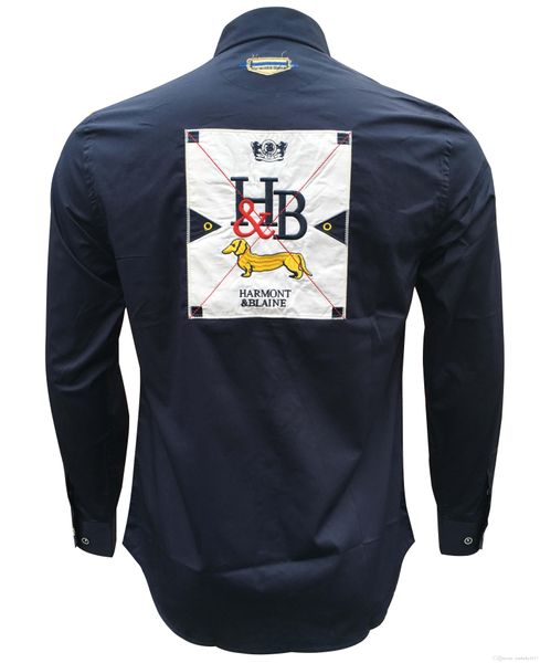 

бренд harmontblaine мужская мода повседневная сорочка с длинными рукавами мужская мужская рубашка мужской социальный бизнес платье рубашка д, White;black