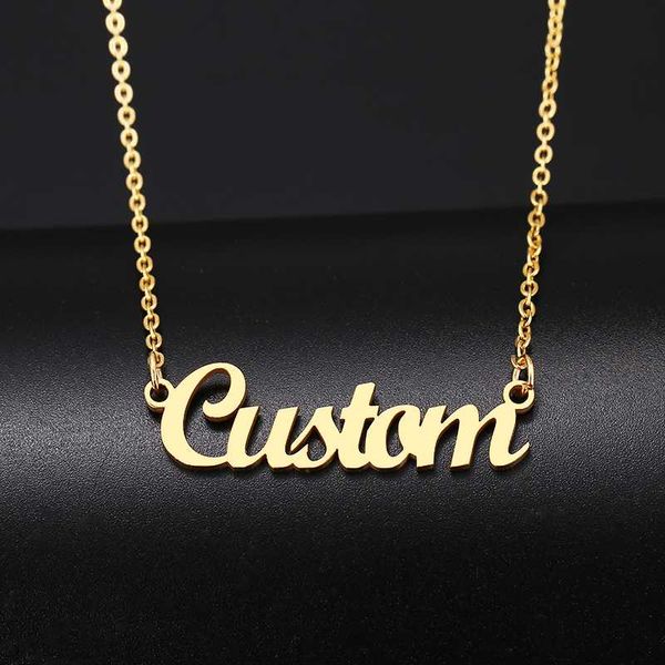 

dotifi name necklaces personalized custom stainless steel ladies fashion letter necklace pendant engagement jewelry z23, Silver