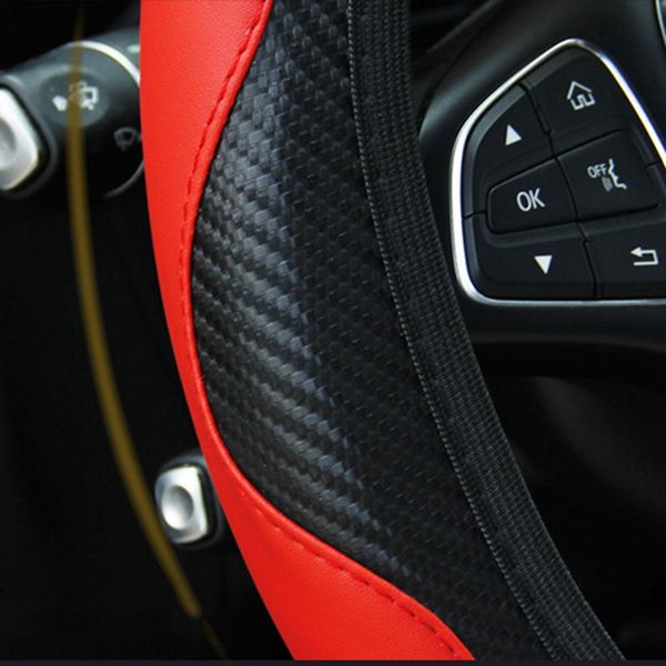 

38 см крышка рулевого колеса автомобиля замша дышащий ручной шитье руль крышка анти-скольжения