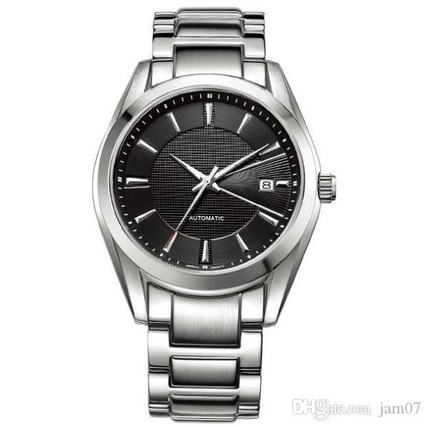 

2018 new waterproof watch leisure men watch genuine men automatic mechanical watch sapphire crystal mirror with calendar, Slivery;brown