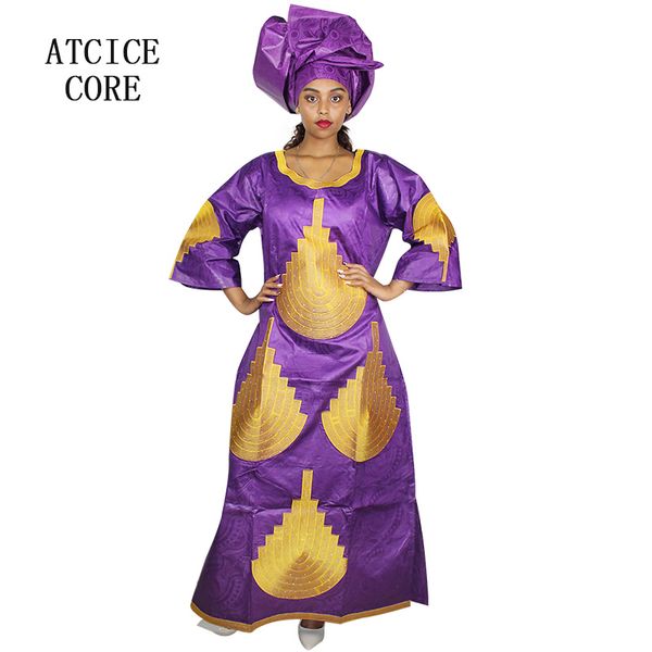 

african dresses for woman bazin riche embroidery design long dress la093, Red